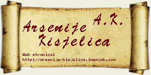 Arsenije Kisjelica vizit kartica